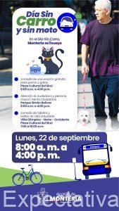 Hoy Lunes 22 de Septiembre 2025 … En el Día Sin Carro y sin Moto, Montería se mueve. Estas son las actividades programadas desde alcaldía