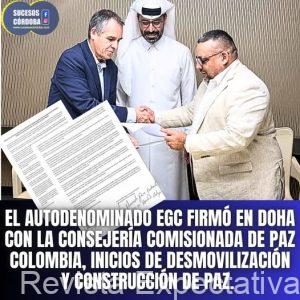 NOTICIA DE ÚLTIMA HORA TODO POR LA PAZ DE COLOMBIA: … COMISIÓN PARA LA PAZ FIRMÓ EN DOHA: DESMOVILIZACIÓN DEL EGC Y CONSTRUCCIÓN DE PAZ