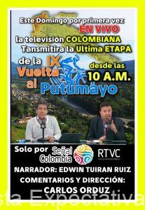 Este Domingo  2 de Noviembre 2025, por Primera vez EN VIVO, transmisión de la última etapa de la IX Vuelta al Putumayo