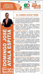 El aspirante al Senado de la República, Domingo Ayala Espitia, dio a conocer sus propuestas