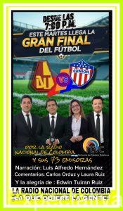 La invitación es ver el partido esta noche de hoy Martes 16 de Diciembre 2025, por Señal Colombia la final entre el Tolima vs Junior de Barranquilla