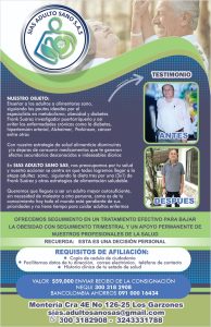 En los Grazones Montería …. Ha nacido un nuevo Tratamiento para bajar de peso o la Obesidad. llamado SIAS ADULTO SANO S.A.S